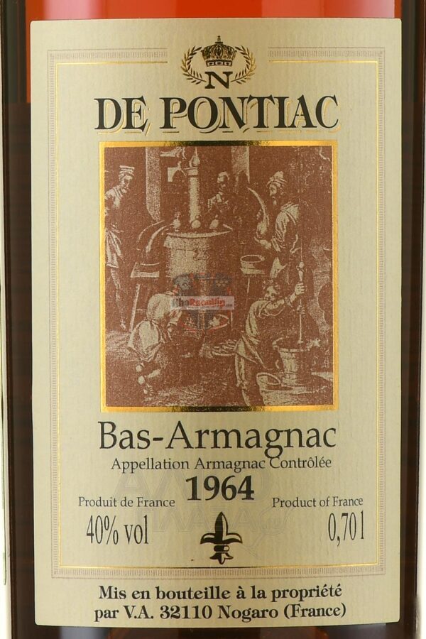 Armagnac Bas-Armagnac de Pontiac 1964 0.7 l - Hình ảnh 4