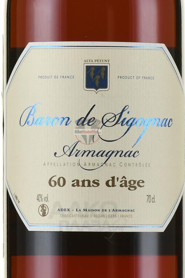 Armagnac Baron de Sigognac 1961 year 0.7 l - Hình ảnh 2